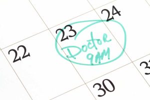 Doctor note on calendar
