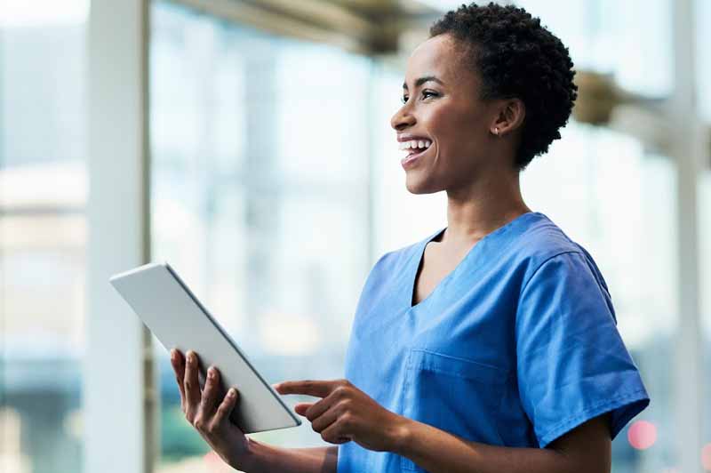 Smiling clinician
